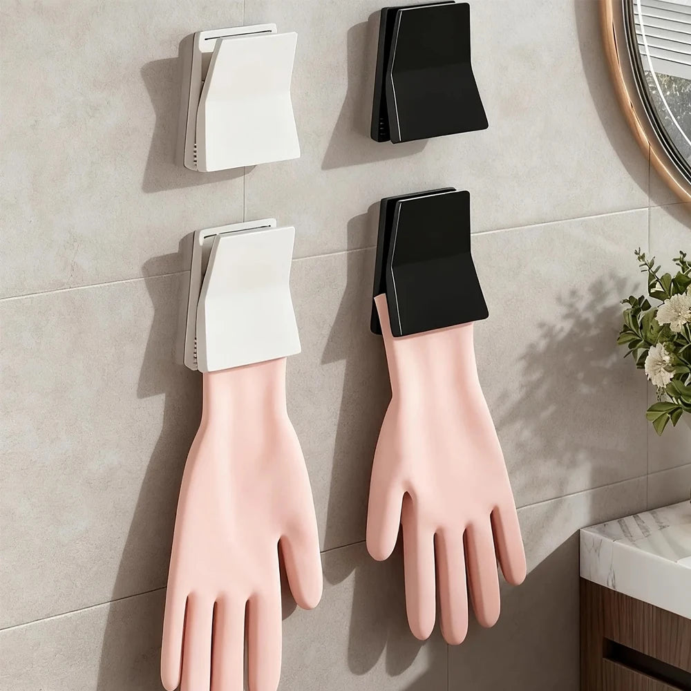 Crochets Pince Gants & Torchons Auto-Adhésifs — Lot de 4, Sans Perçage, Cuisine & Salle de Bain