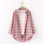 Chemise en Flanelle à Carreaux pour Femme - 15 Couleurs