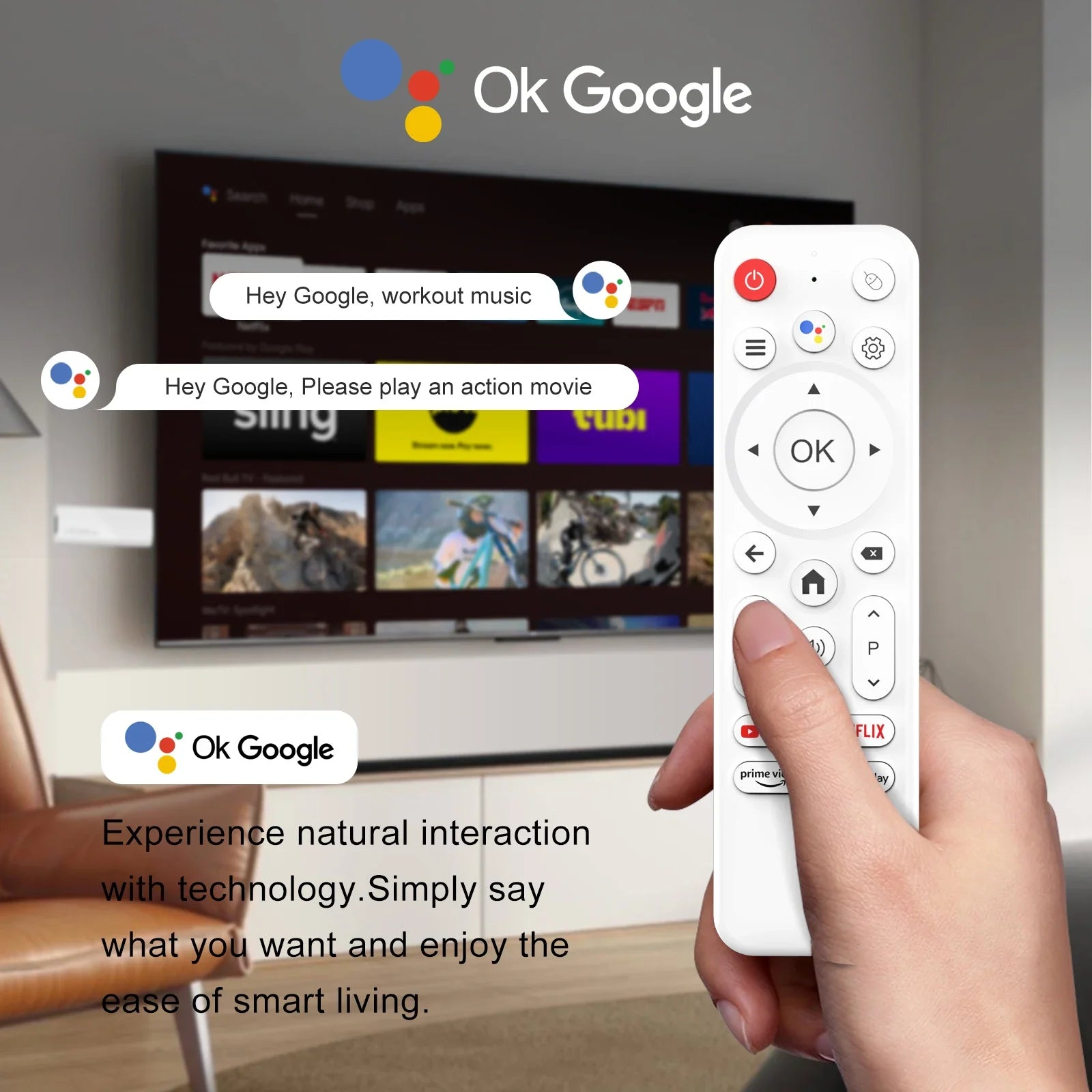 Clé TV Android H96 Max WiFi 6 Ultra Rapide avec Télécommande Vocale