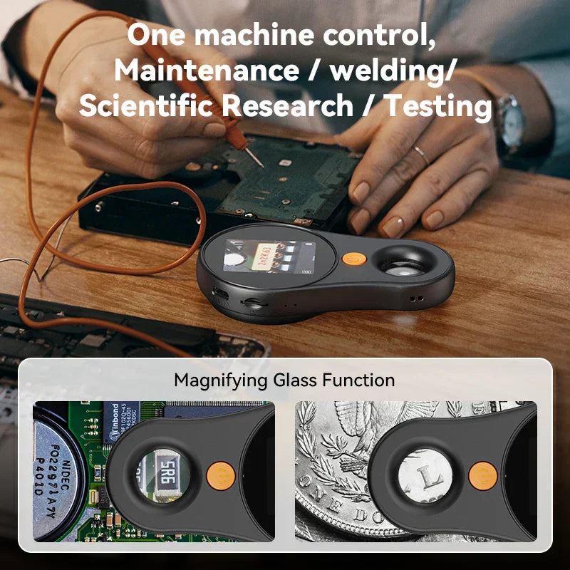 Microscope Loupe Numérique Portable 500X avec 8 LEDs Écran IPS 2 pouces