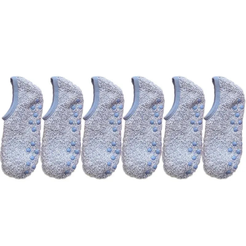 3x Paires de Chaussettes en Peluche Antidérapantes