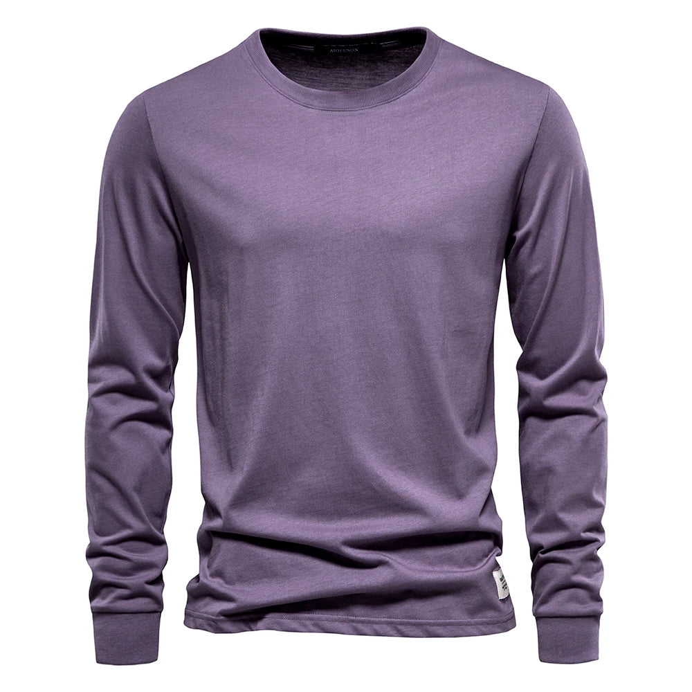 T-Shirt en 100% Coton Intemporel Manches Longues - Homme
