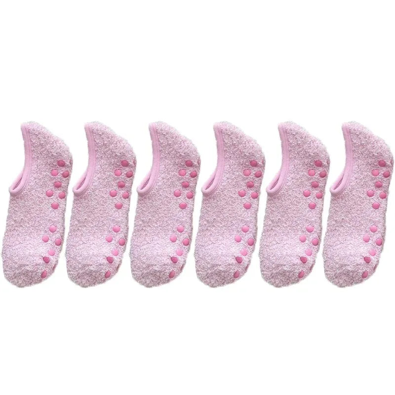 3x Paires de Chaussettes en Peluche Antidérapantes