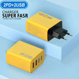 Chargeur FLASH Rapide 3.0 4 Ports - 2 USB + 2 Type-C