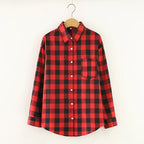 Chemise en Flanelle à Carreaux pour Femme - 15 Couleurs
