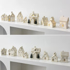 Maison de Noël en Céramique Blanche à LED