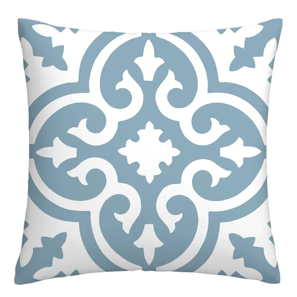 Taie de Coussin Bleu de Canapé à Différents Motifs
