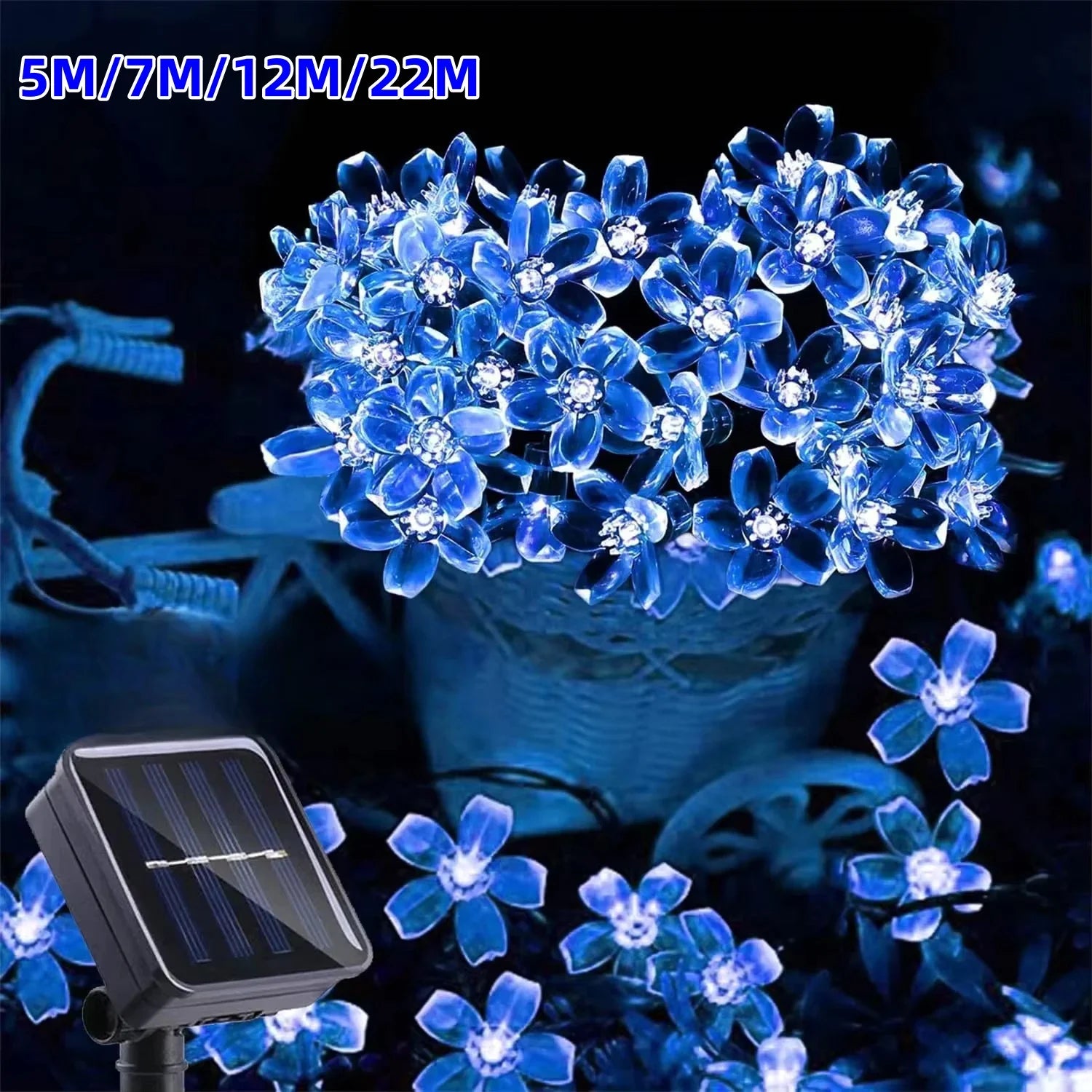 Guirlande Lumineuse Solaire Florale pour Jardin