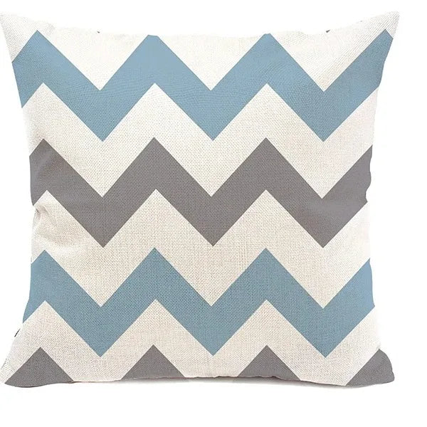 Taie de Coussin Bleu de Canapé à Différents Motifs