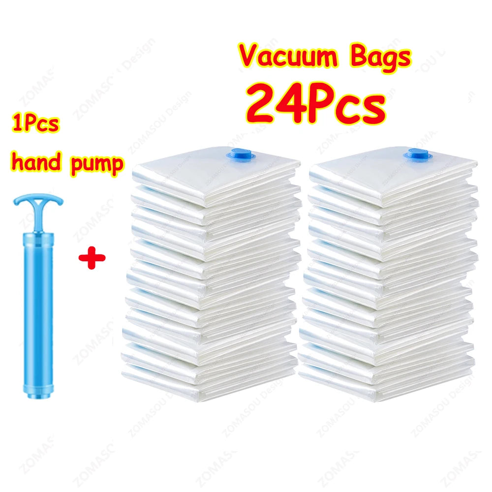 3x Sacs de Rangement sous vide 80% GAIN DE PLACE - Pompe OFFERTE