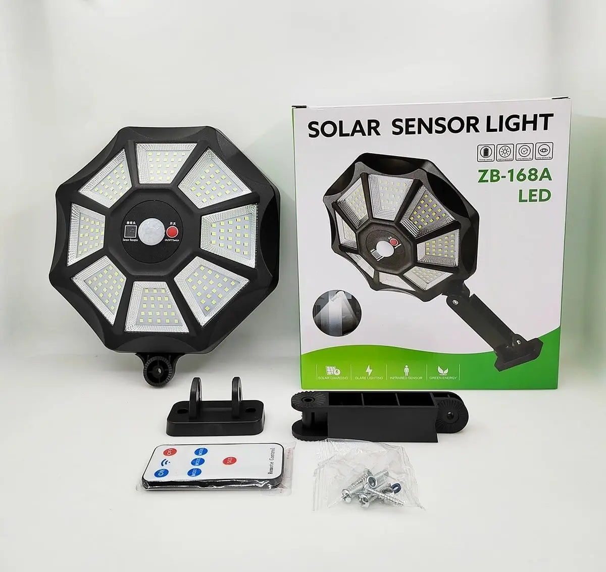 Projecteur Solaire Extérieur LED Étanche - avec Détecteur de Mouvement et Télécommande