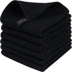 Ensemble de 6PCS de Serviettes Carrées de Cuisine en Nid d'Abeille Pur Coton