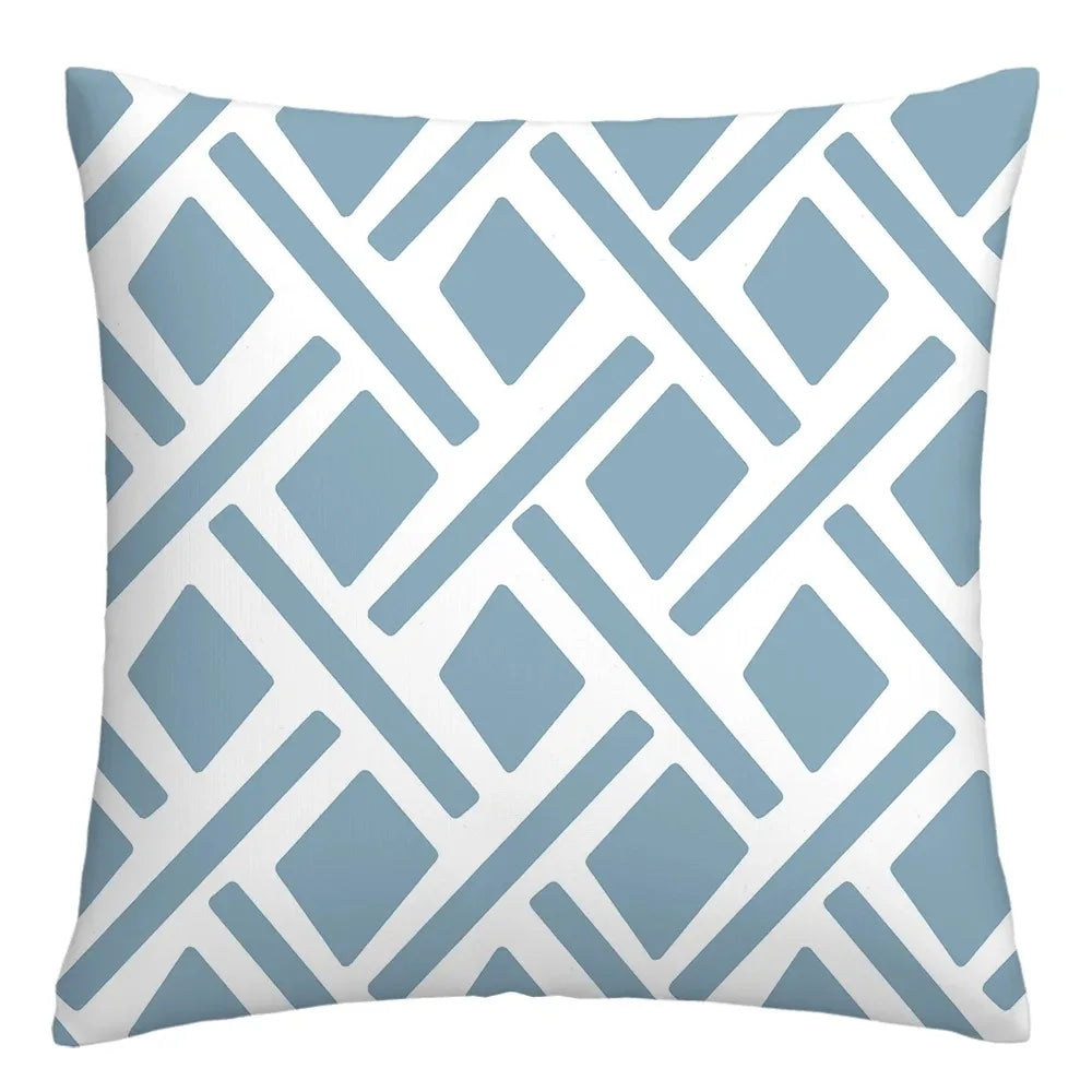 Taie de Coussin Bleu de Canapé à Différents Motifs