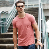 T-Shirt 100% Coton Décontracté à Col Rond et Manches Courtes