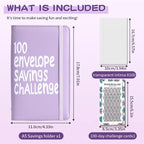 Carnet 100 Enveloppes Challenge Épargne avec Tracker de Suivi