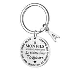 Porte-Clé à offrir "Ma fille" et "Mon fils" avec intiale - Idée Cadeau