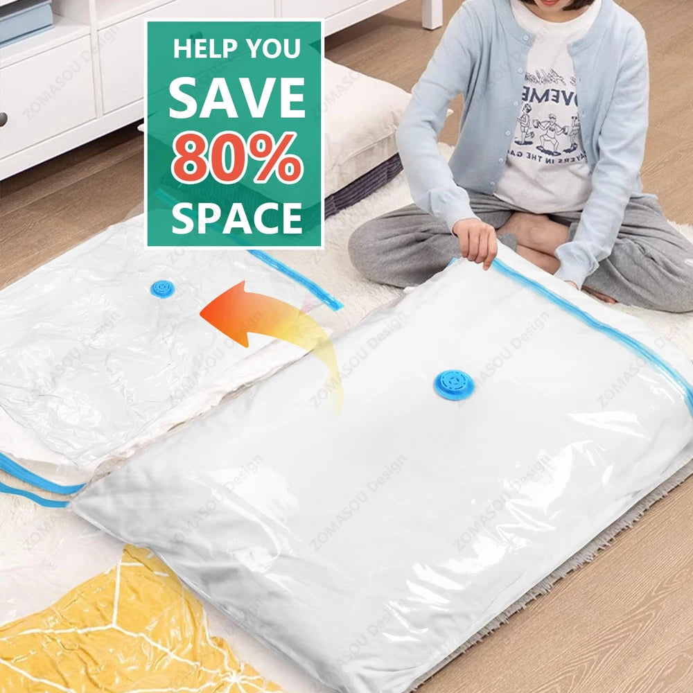 3x Sacs de Rangement sous vide 80% GAIN DE PLACE - Pompe OFFERTE