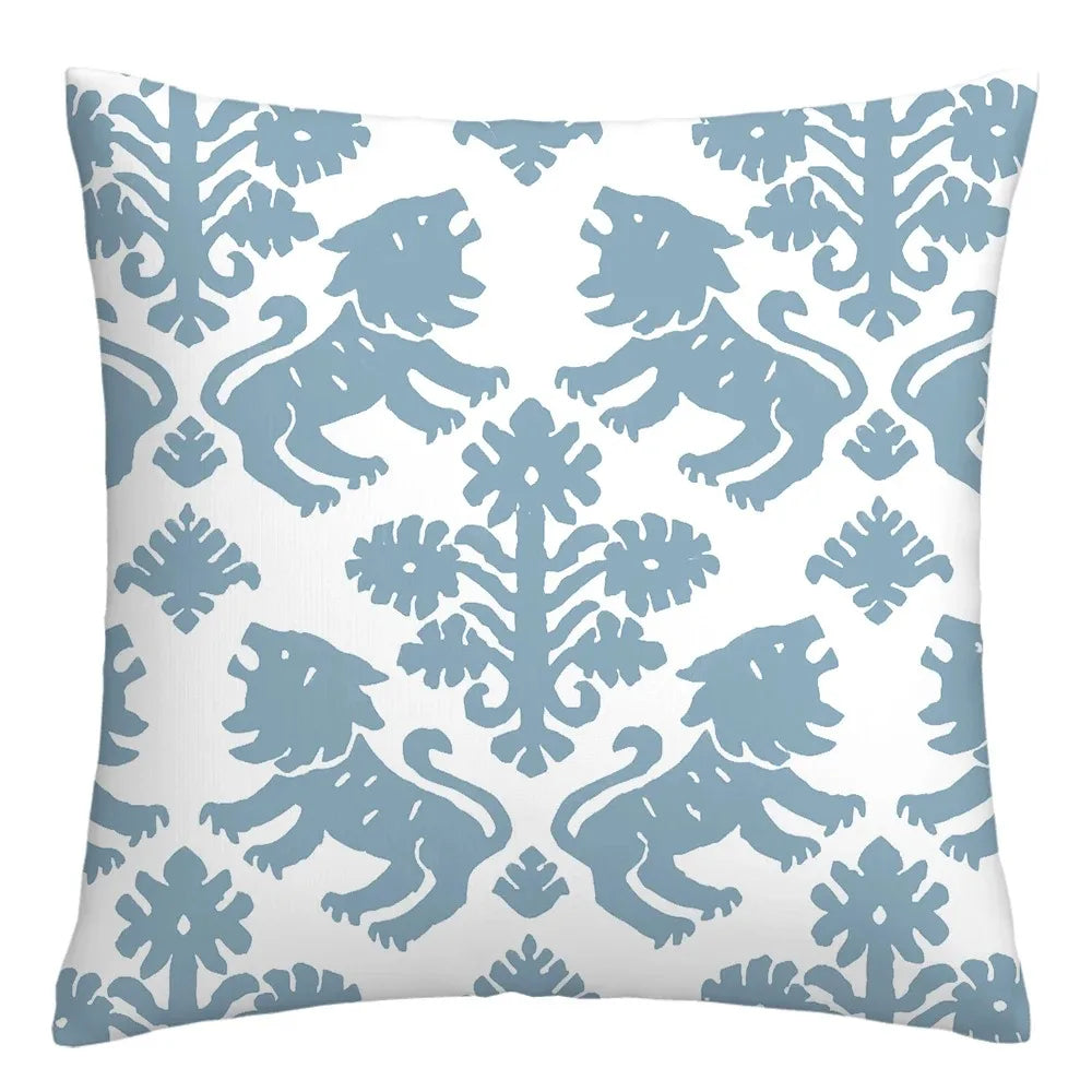 Taie de Coussin Bleu de Canapé à Différents Motifs