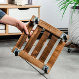 Plateau Mobile en Bois Massif pour Pots de Fleurs