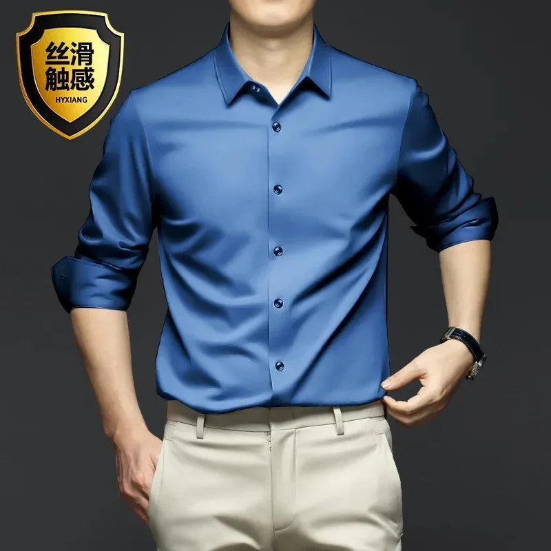 Chemise Satinée pour Hommes - 12 Couleurs