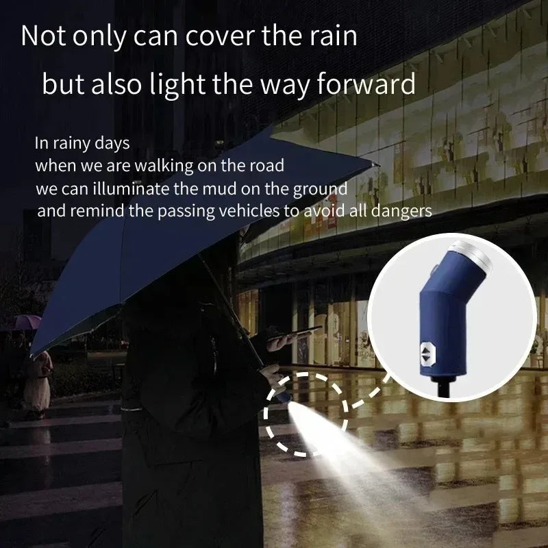 Parapluie à Ouverture Automatique & Résistant au Vent avec LED