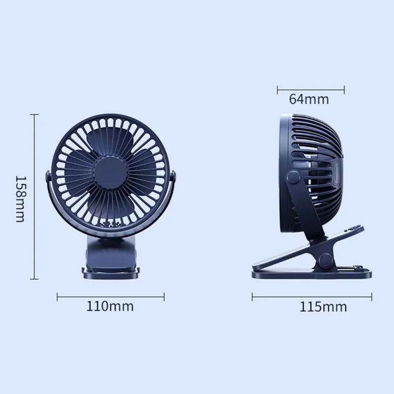 Mini ventilateur à clipser 360 degrés - Sans-fil