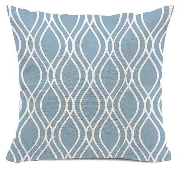 Taie de Coussin Bleu de Canapé à Différents Motifs