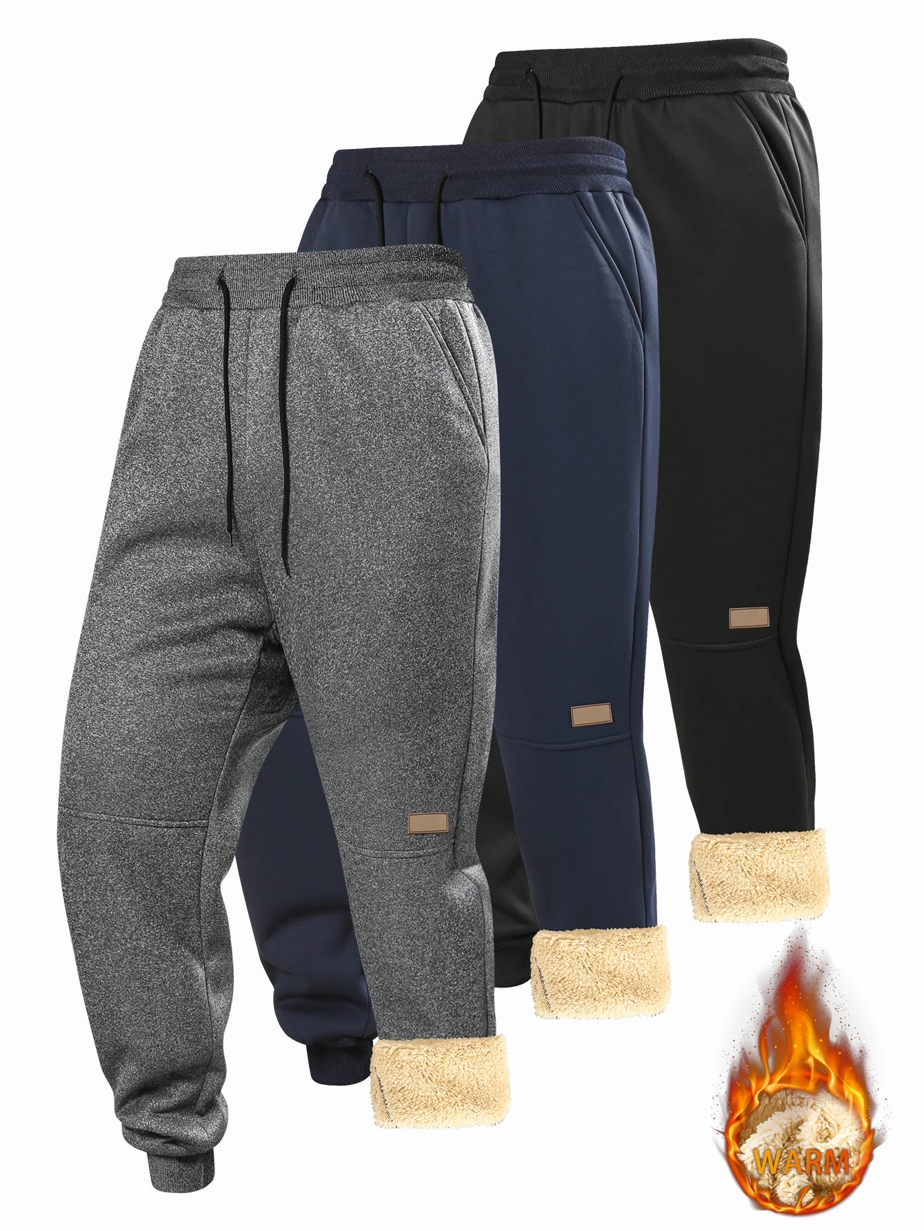 Pantalon Jogging Doublé en Polaire Chaude
