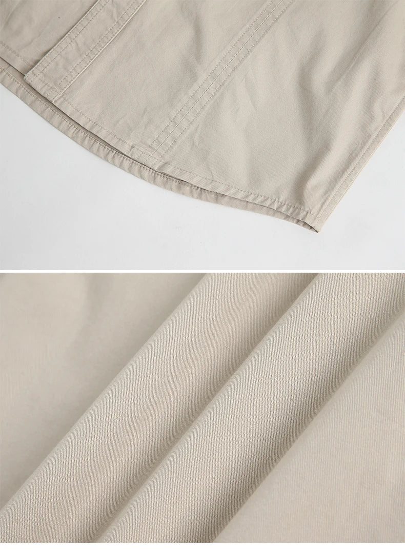 Chemise Homme Multi-Poches – Manches Longues & Col Revers