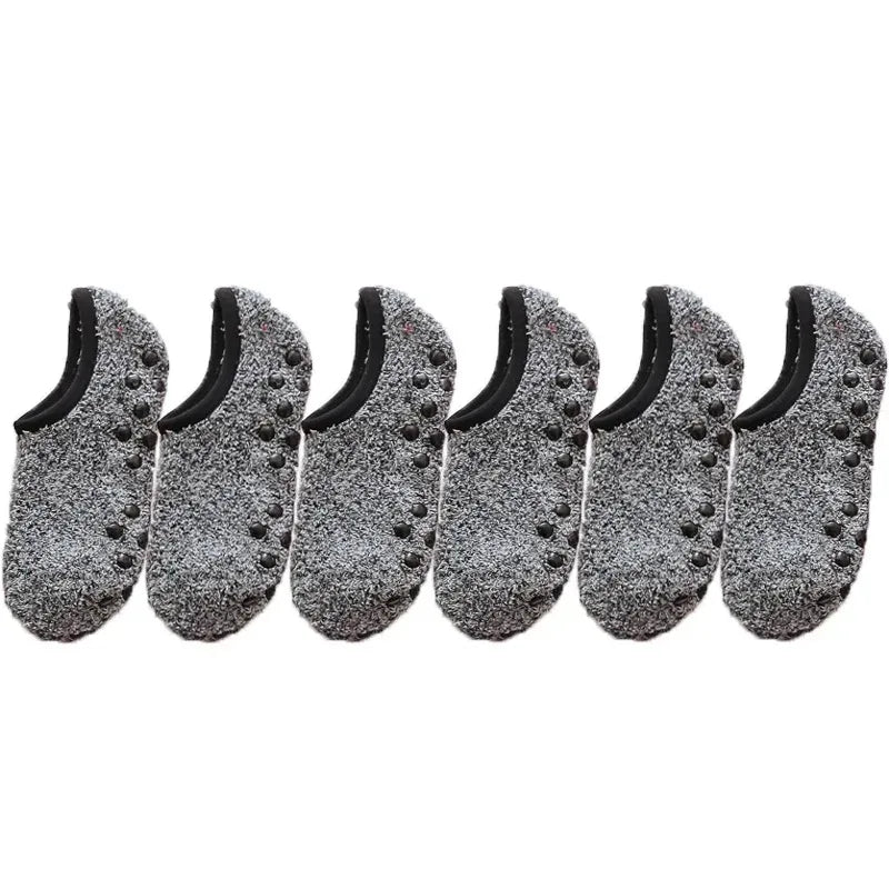 3x Paires de Chaussettes en Peluche Antidérapantes