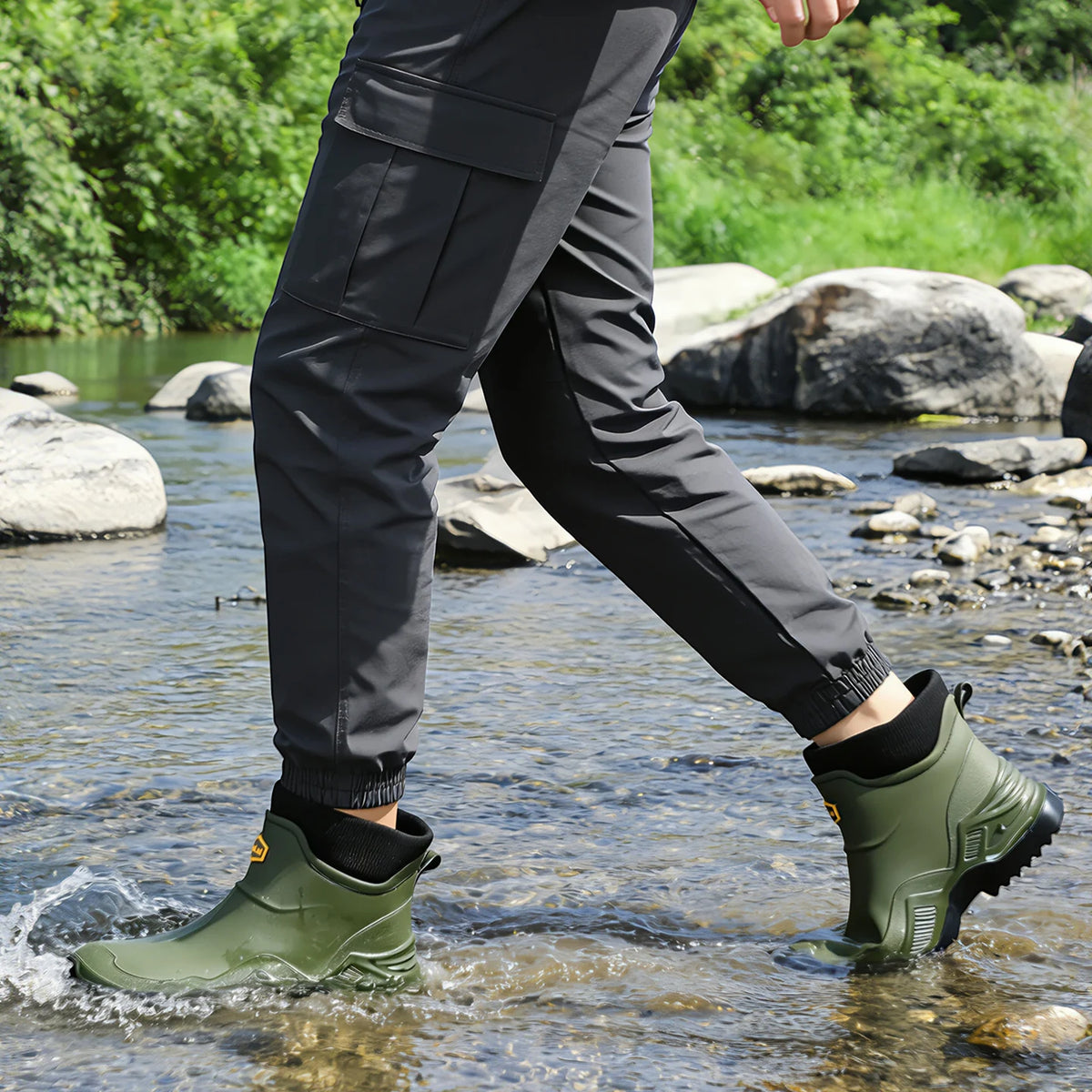 Bottines de Pluie d'Hiver Imperméables à Doublure Chaude – Semelle Antidérapante