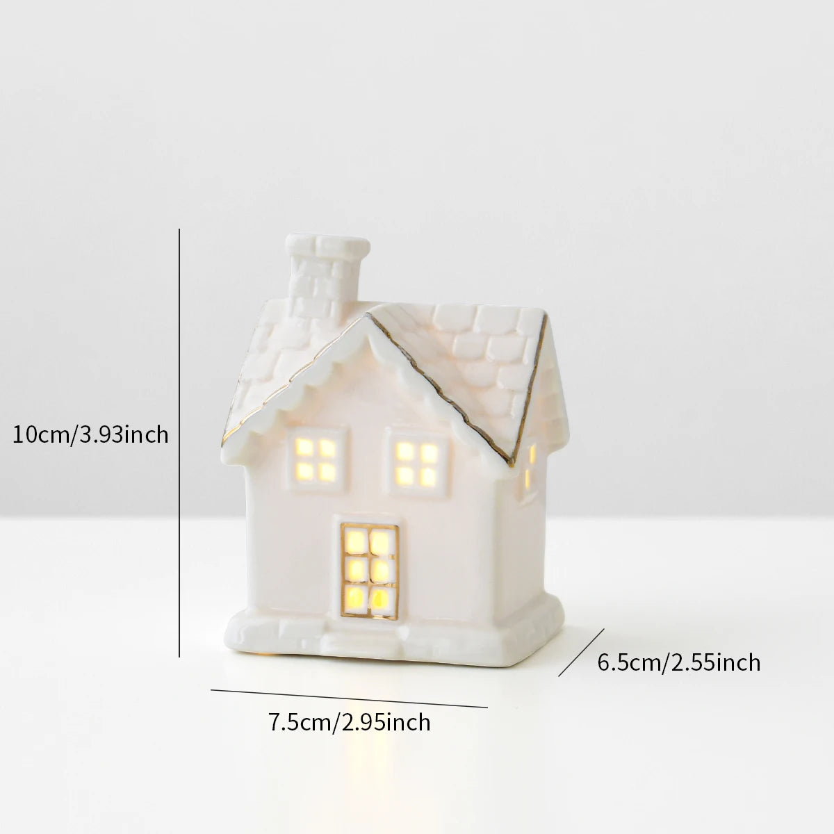 Maison de Noël en Céramique Blanche à LED