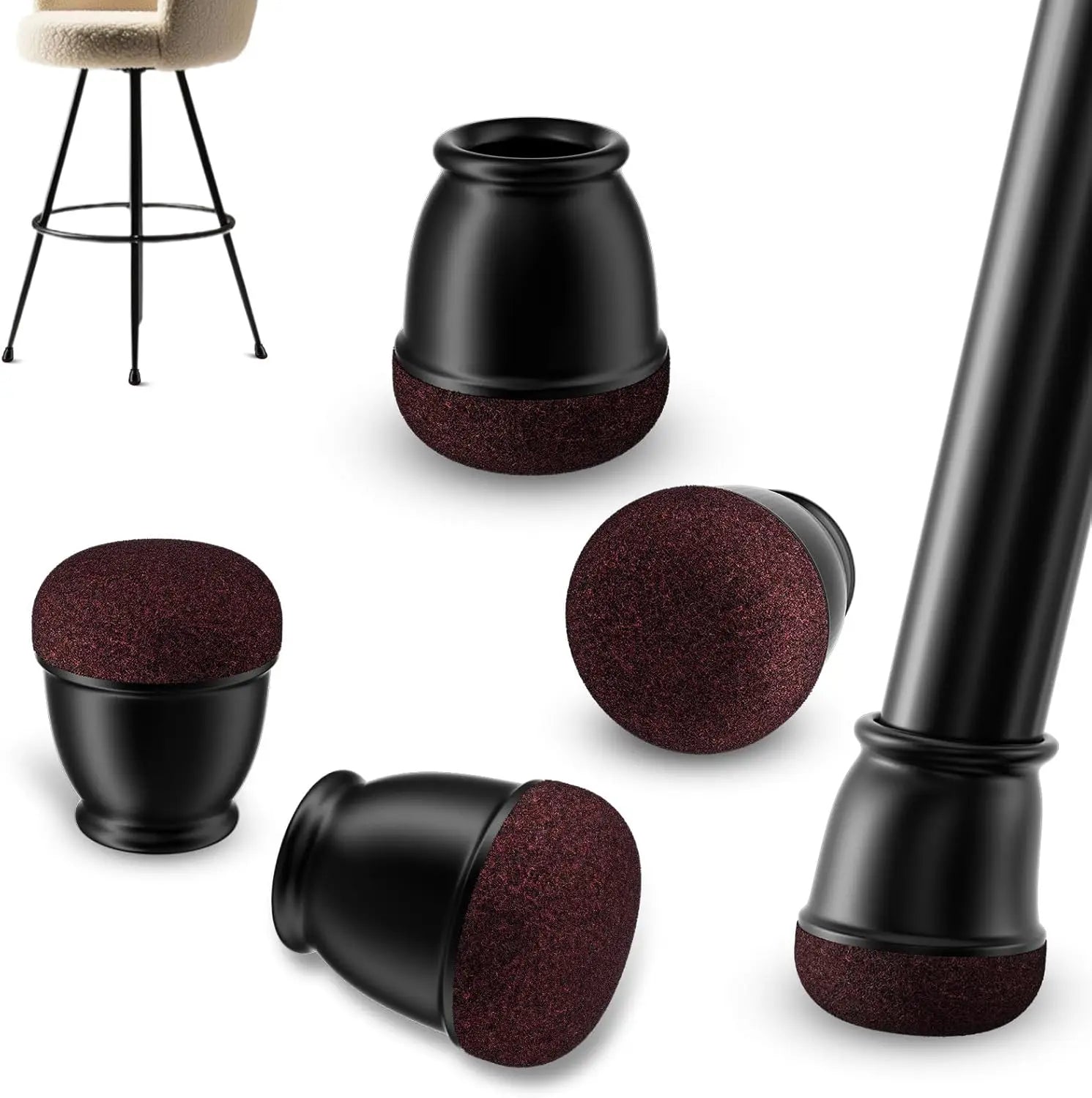 8x Protège-Pieds de Chaise en Silicone Anti-Rayures & Anti-Bruit