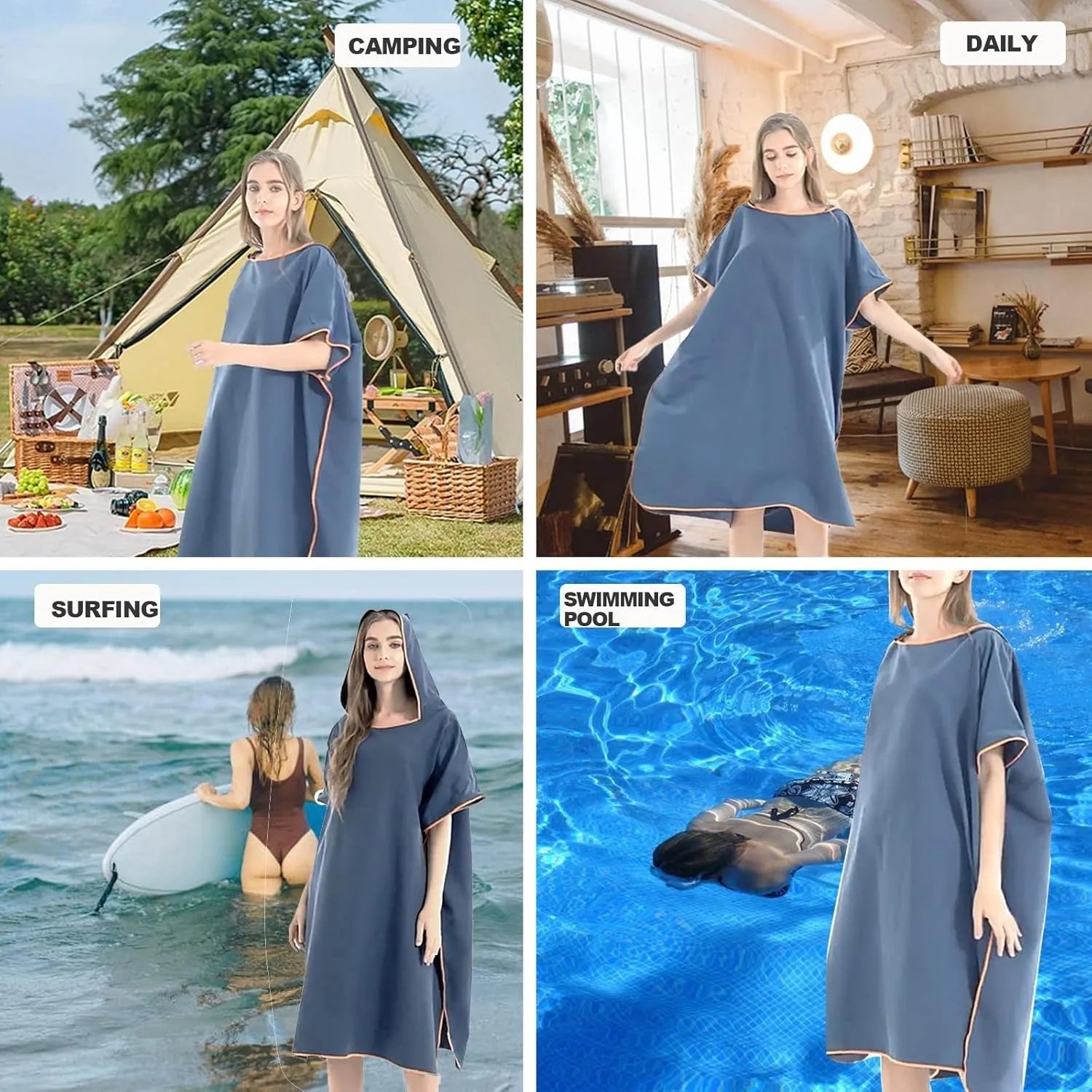 Poncho de Plage à Séchage Rapide