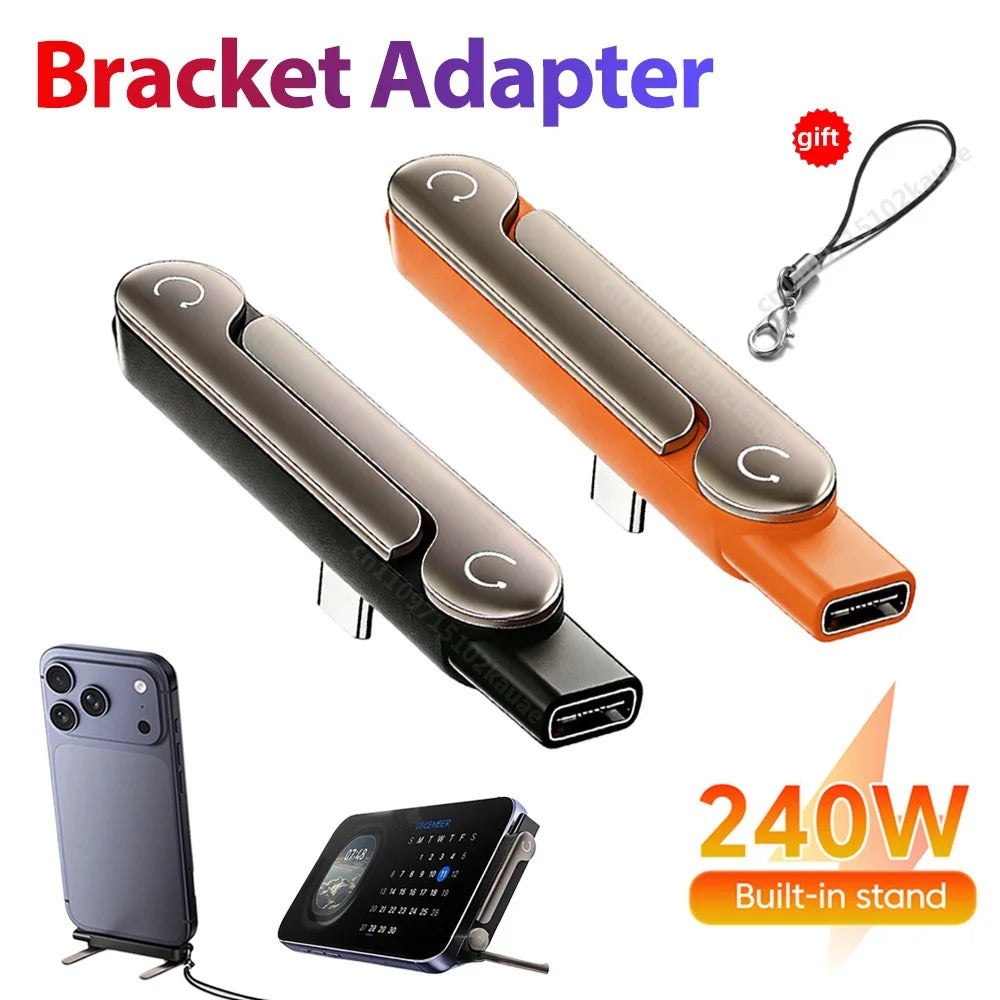 Pack 2 adaptateurs USB-C charge rapide 240W + béquille pliable