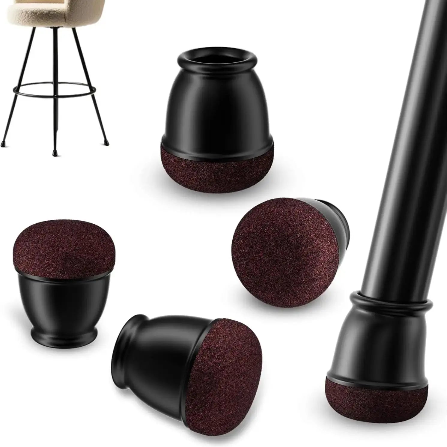 8x Protège-Pieds de Chaise en Silicone Anti-Rayures & Anti-Bruit