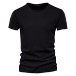 T-Shirt 100% Coton Décontracté à Col Rond et Manches Courtes