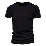 T-Shirt 100% Coton Décontracté à Col Rond et Manches Courtes