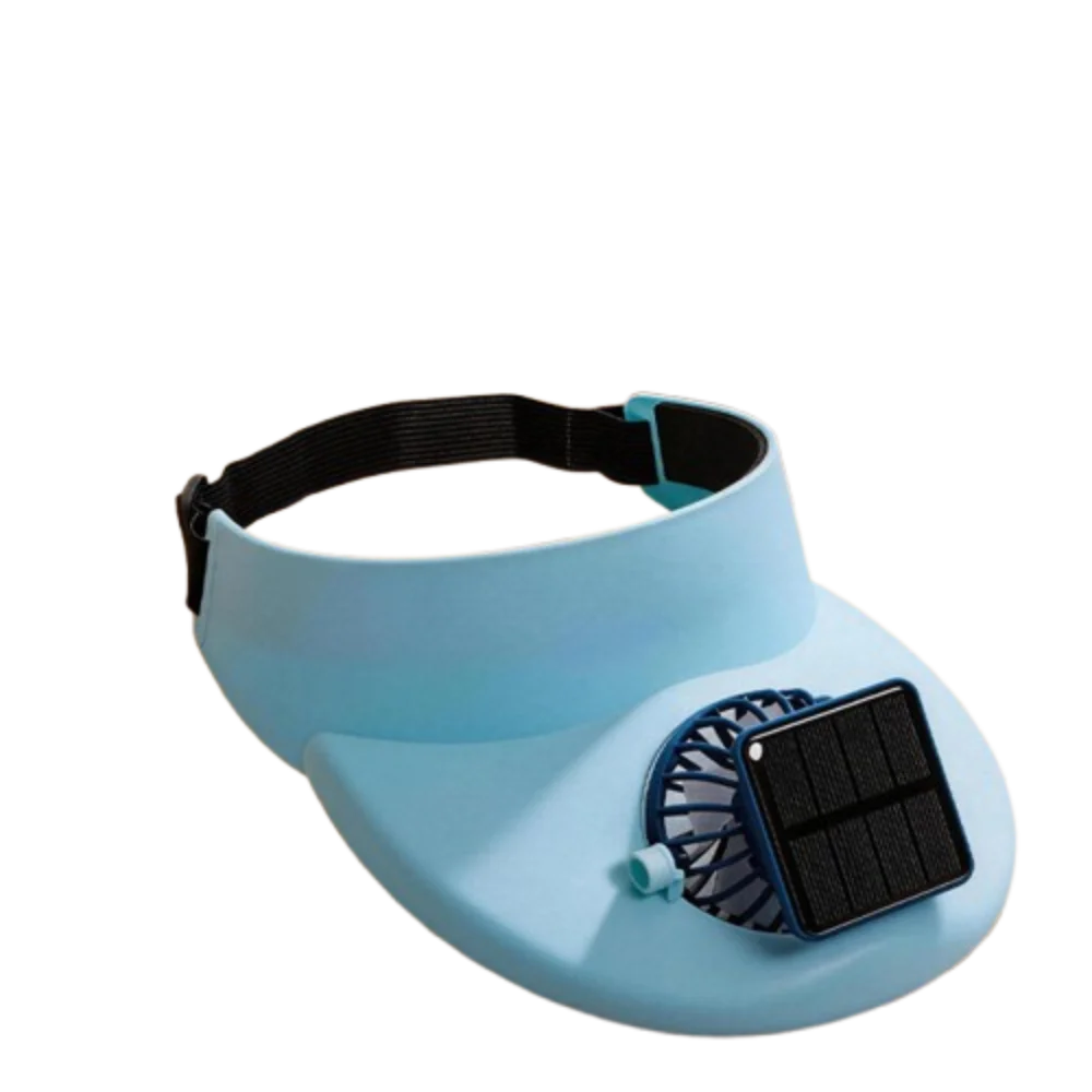 Chapeau Visière avec Ventilateur Solaire Intégré – Large Bord, Respirant et Rechargeable USB pour Sport et Plein Air