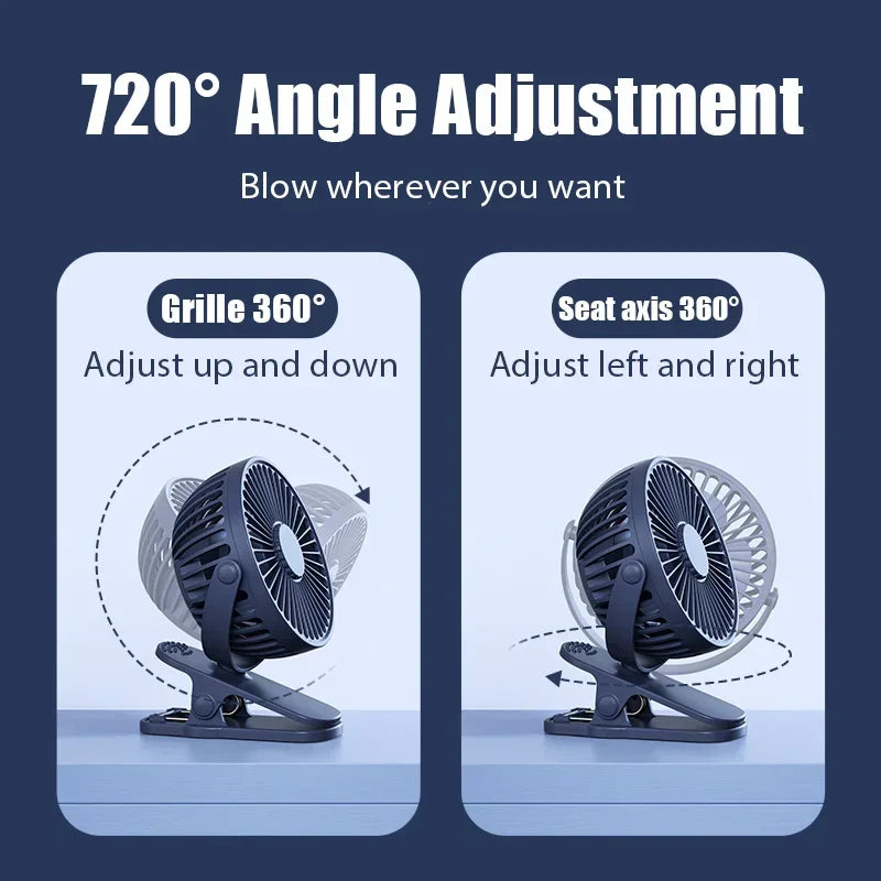 Mini ventilateur à clipser 360 degrés - Sans-fil