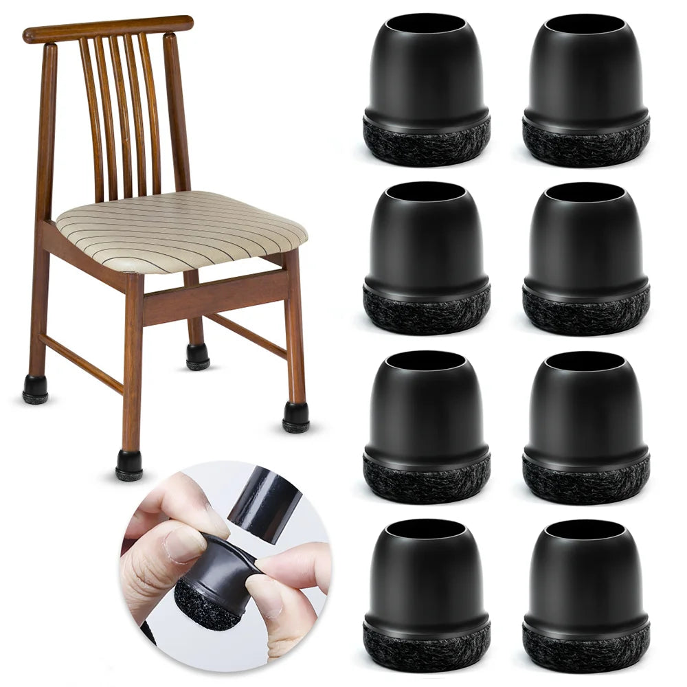 8x Protège-Pieds de Chaise en Silicone Anti-Rayures & Anti-Bruit