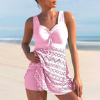 Maillot de bain 2 pièces taille haute grande taille — jupe couvrante, ventre gainé