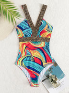 Monokini Dos Nu Imprimé Été Coloré