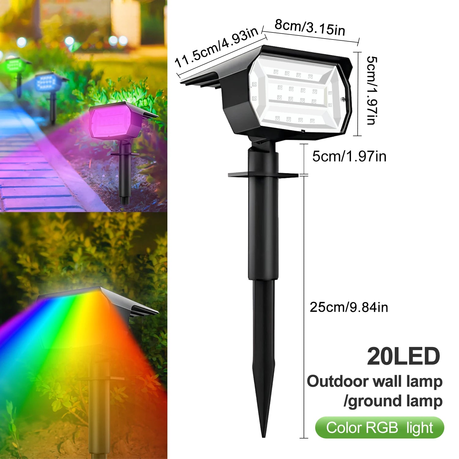 Projecteurs Solaires 72 LED IP65 – 3 Modes Extérieurs