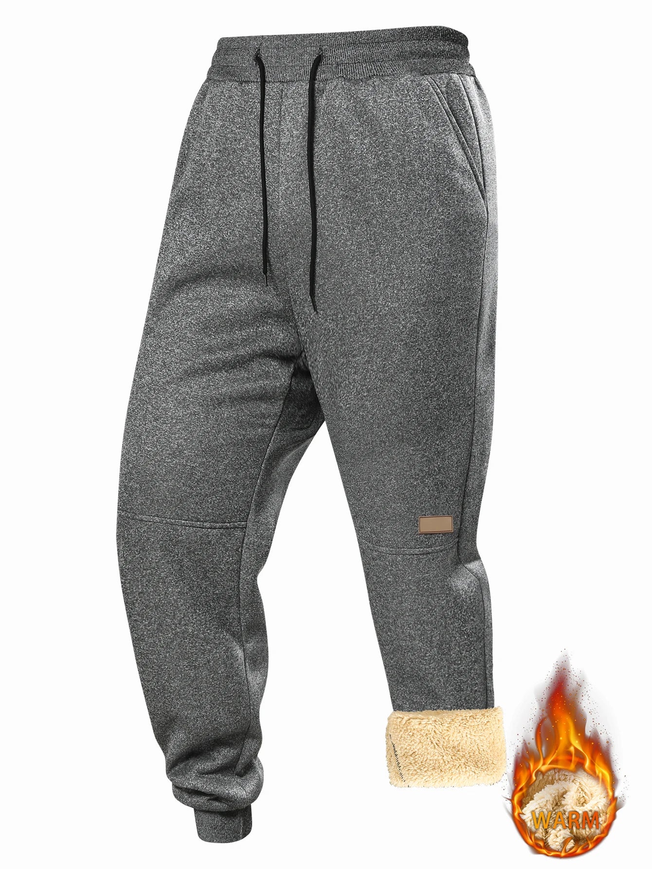 Pantalon Jogging Doublé en Polaire Chaude