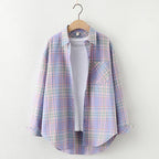 Chemise en Flanelle à Carreaux pour Femme - 15 Couleurs
