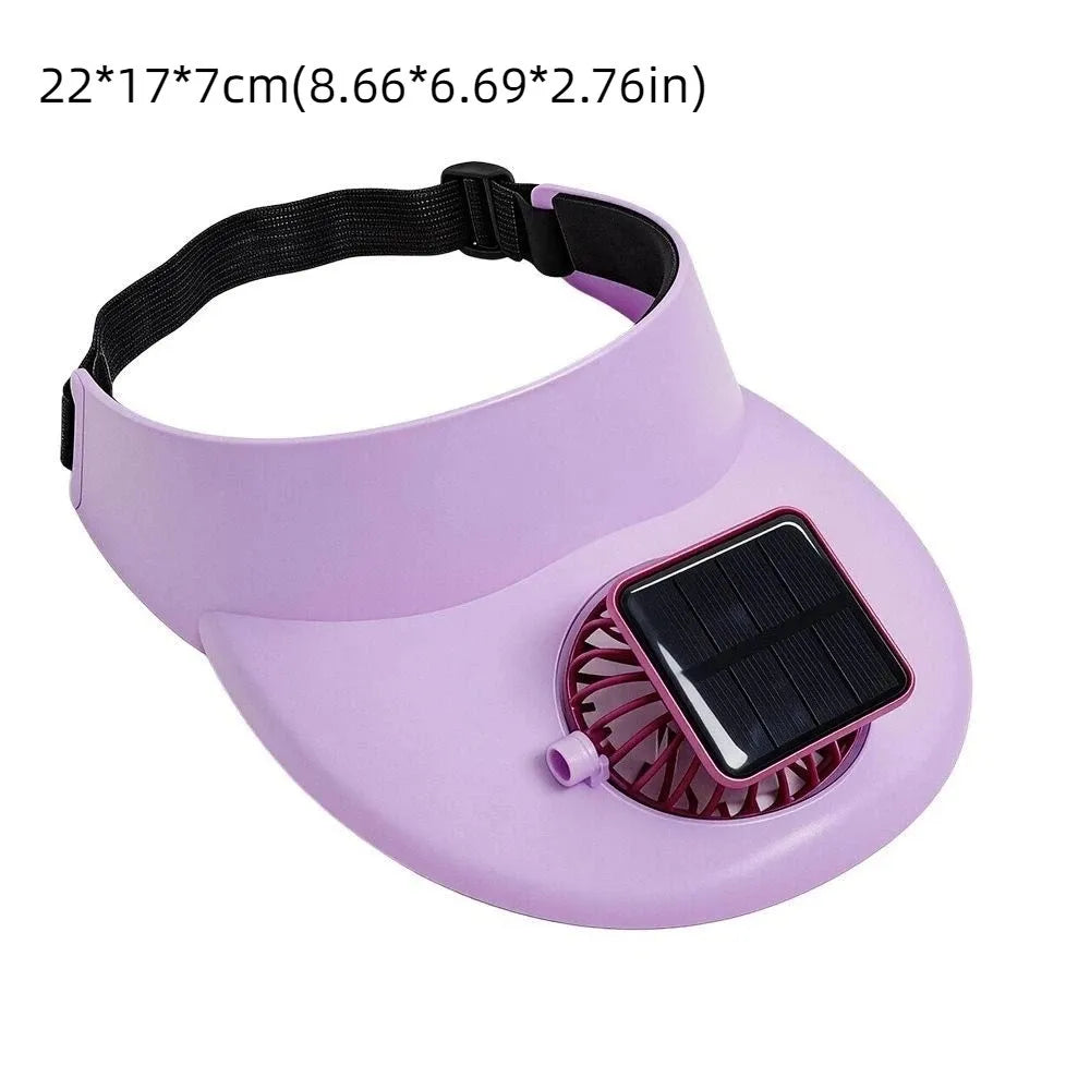 Chapeau Visière avec Ventilateur Solaire Intégré – Large Bord, Respirant et Rechargeable USB pour Sport et Plein Air