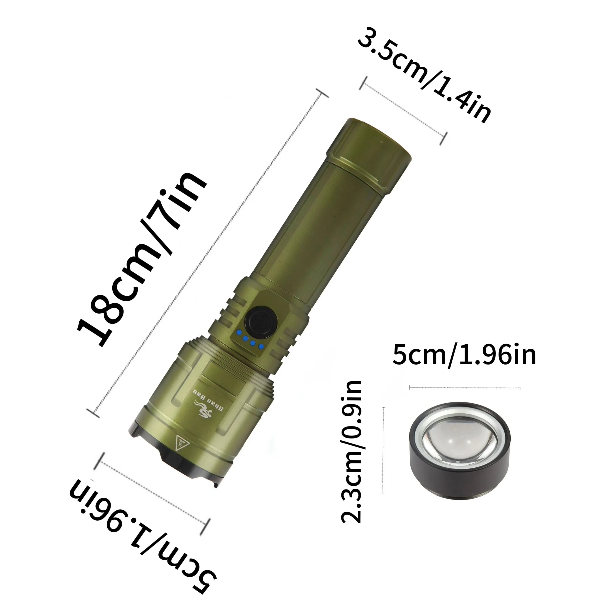 Lampe Torche Puissante Étanche Zoom 3000LM
