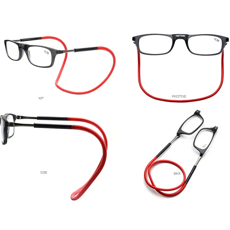 Lunettes presbytes pliables avec cordon en silicone