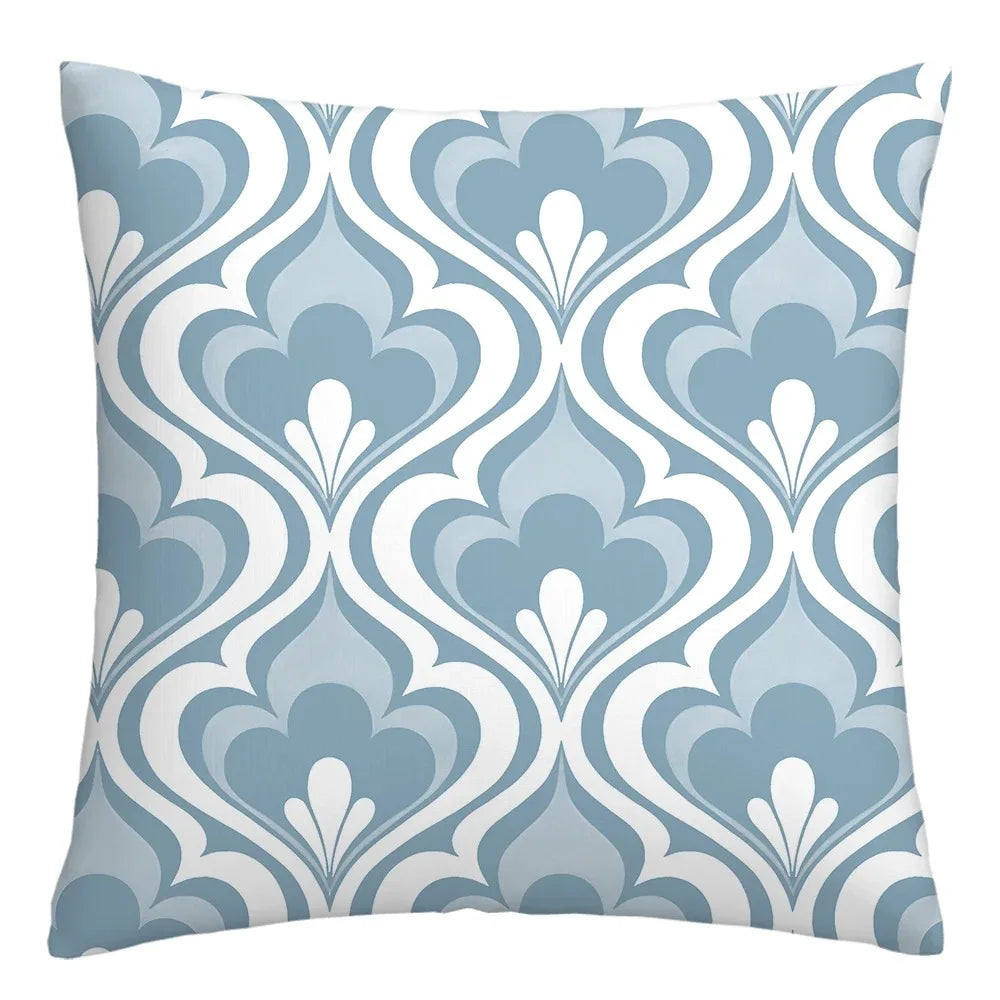 Taie de Coussin Bleu de Canapé à Différents Motifs